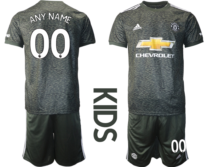 Youth 2020-2021 club Manchester United away customized black Soccer Jerseys